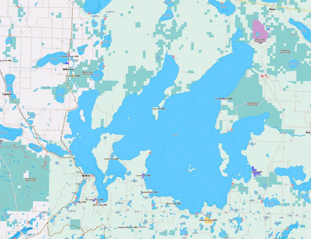 Leech Lake Map Minnesota Resorts Directory